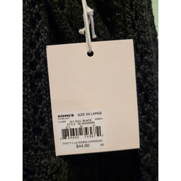 New LC Lauren Conrad Black Open Knit Open Cardigan Sweater 2X - Picture 7 of 9